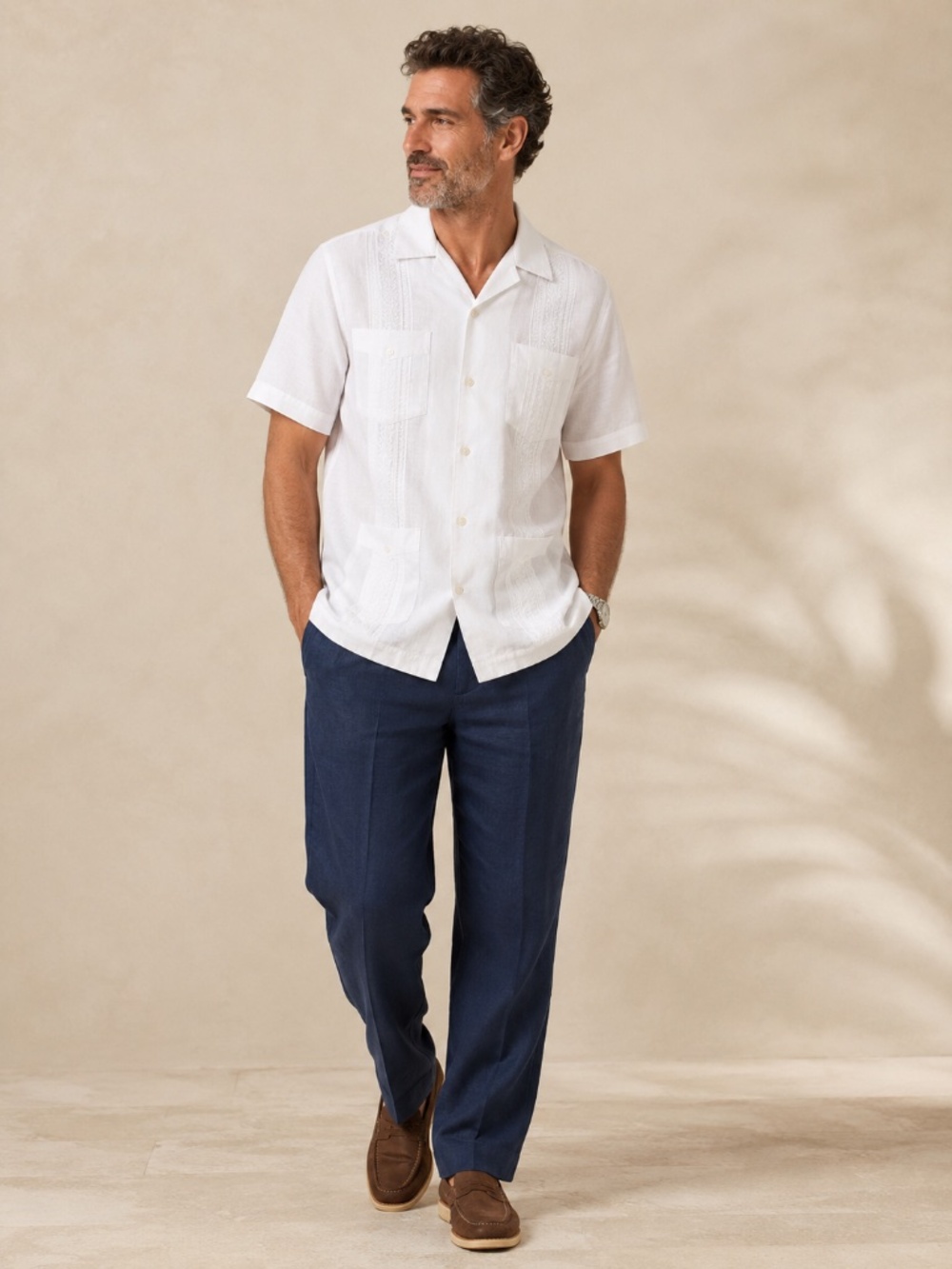 NWT Cubavera Linen Blend Pants in Navy - size 38 x 30